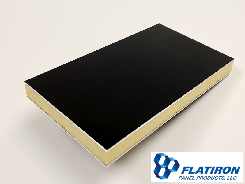 Aluminum Face Skins, Black Kynar FInish / P400 Polyiso Foam Core Panel - 0.500"T x 48 Inch x 96 Inch